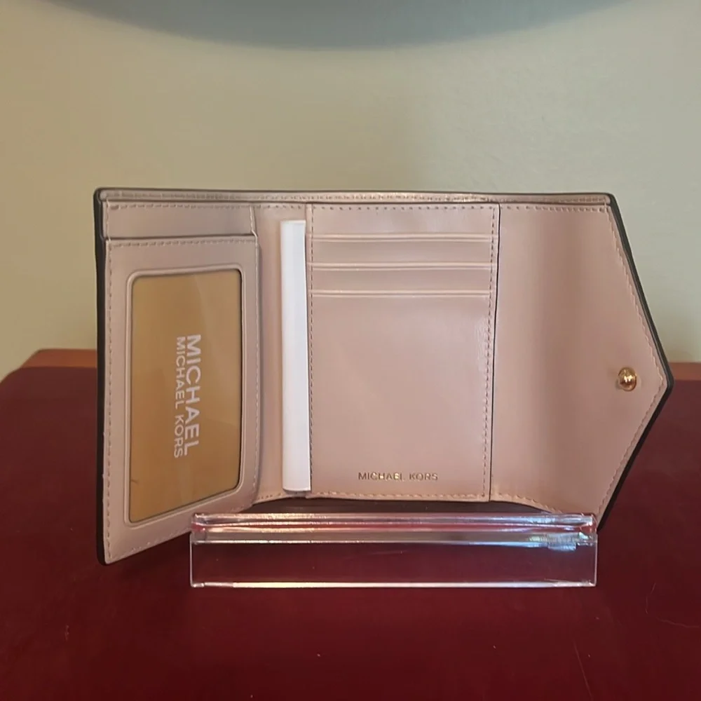 Michael Kors Soft Pink medium envelope trifold wallet
